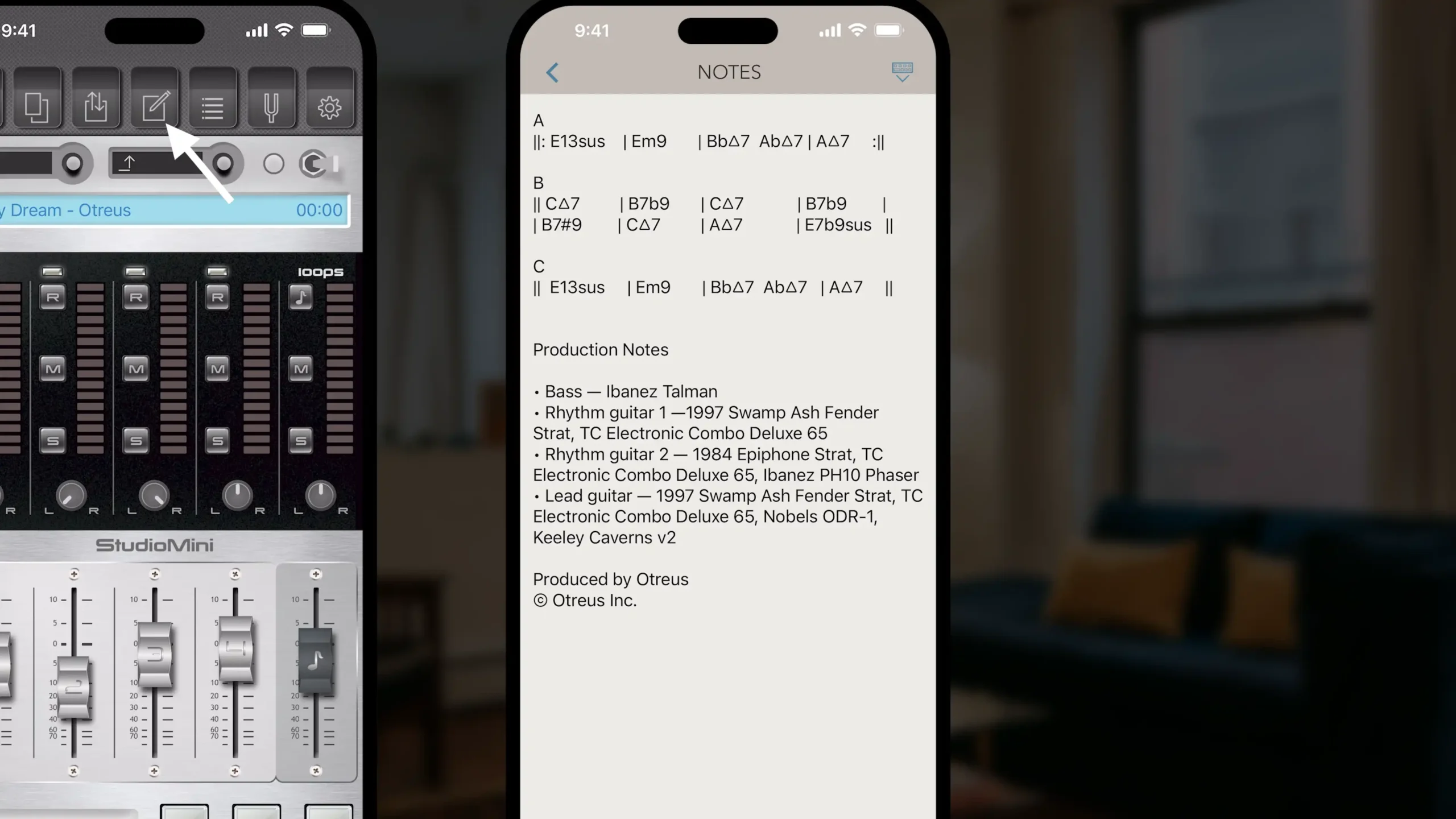 StudioMini-Notes-button Notes button - StudioMini app to record music